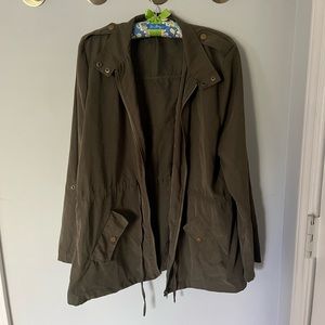 Umgee-L- Army Green- Light Weight Drawstring Jacket